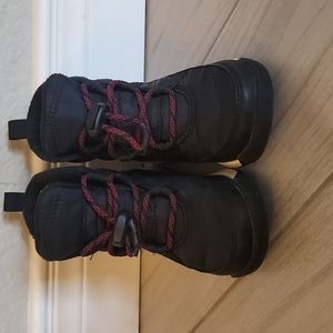 Sorel Kids Black and Red Lace-Up Boots